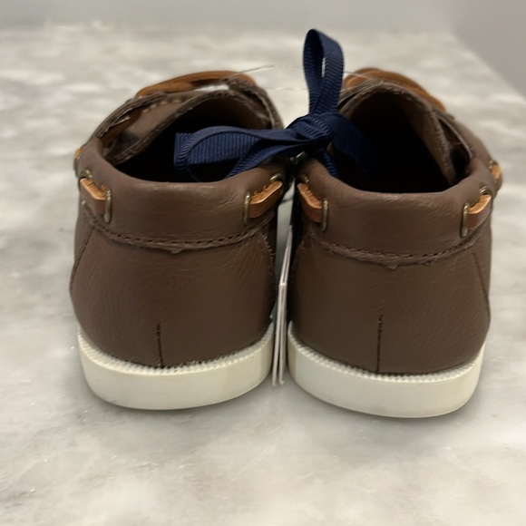 ❌SOLD❌ NWT Janie and Jack Baby Boy Brown Leather Boat Shoes - Size 7 - Picture 5 of 14